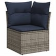 Pemberly Row 8 Pcs Poly Rattan Sofa Set With Cushions Manual in Gray And Navy