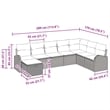 Pemberly Row 8 Pcs Poly Rattan Sofa Set With Cushions Manual in Gray And Navy