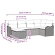 Pemberly Row 6 Pcs Gray & Navy Poly Rattan Garden Sofa Set With Cushions