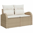 Pemberly Row 6 Piece Garden Sofa Set With Cushions in Beige & Cream