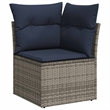 Pemberly Row Poly Rattan Sofa Set With Cushions And Storage in Gray And Navy