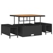 Pemberly Row 9 Pcs Poly Rattan And Powder-Coated Steel Garden Sofa Set in Black