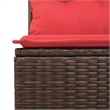 Pemberly Row Poly Rattan Sofa Set With Cushions And Storage in Brown And Red