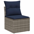 Pemberly Row Poly Rattan Sofa Set With Cushions And Storage in Gray And Navy