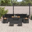Pemberly Row Contemporary 10 Pcs Black Garden Sofa Set With Cushions