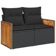 Pemberly Row Contemporary 10 Pcs Black Garden Sofa Set With Cushions