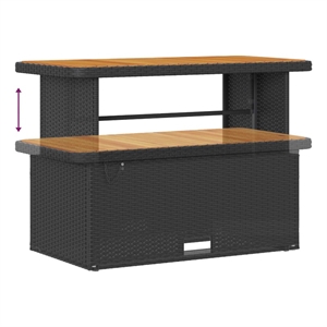 Pemberly Row 9 Pcs Poly Rattan And Powder-Coated Steel Garden Sofa Set in Black