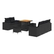 Pemberly Row 8 Pcs Poly Rattan Garden Sofa Set With Cushions in Black