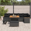 Pemberly Row 9 Pcs Poly Rattan Garden Sofa Set With Cushions in Black