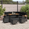 Pemberly Row 10 Pcs Poly Rattan Garden Sofa Set With Cushions in Black