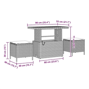 Pemberly Row 11 Pcs Poly Rattan Garden Sofa Set With Cushions in Black