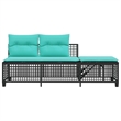 Pemberly Row 3-Piece PE Rattan Patio Sofa Set Adjustable Armrests in Black