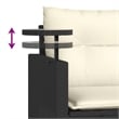 Pemberly Row 2-Seater PE Rattan Garden Sofa Set Adjustable Feet in Black