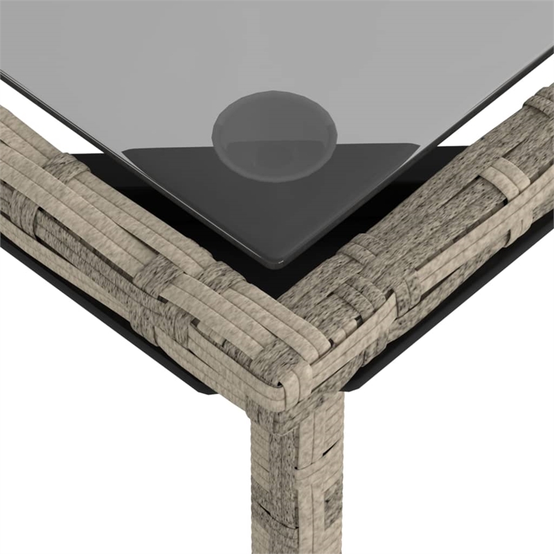 Pemberly Row Medium Modular PE Rattan Garden Sofa Set in Light Gray