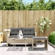Pemberly Row Medium Modular PE Rattan Garden Sofa Set in Light Gray