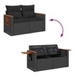 Pemberly Row 17 Pcs Poly Rattan Garden Sofa Set With Cushions in Black