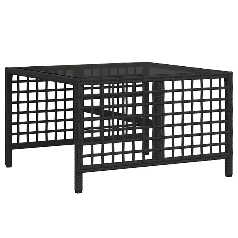Pemberly Row Synthetic Poly Rattan Garden Sofa Set in Powder-coated Black