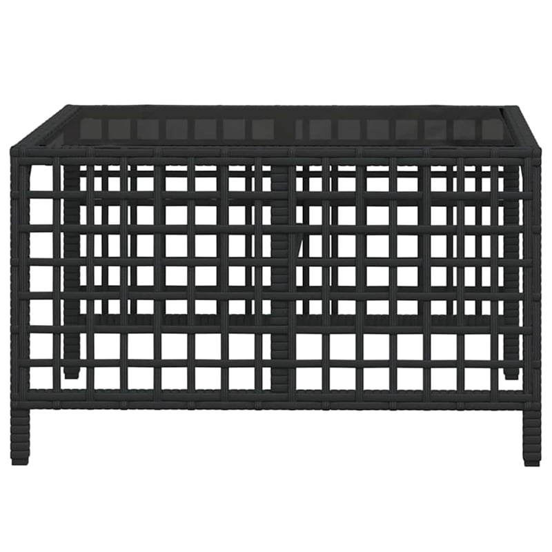 Pemberly Row Synthetic Poly Rattan Garden Sofa Set in Powder-coated Black