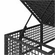 Pemberly Row Rattan Powder-Coated Steel & Tempered Glass Garden Sofa Set - Black