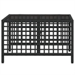 Pemberly Row Rattan Powder-Coated Steel & Tempered Glass Garden Sofa Set - Black