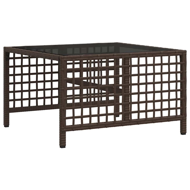 Pemberly Row 3-Piece PE Rattan Garden Sofa Set Adjustable Armrests in Brown