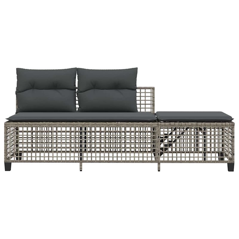Pemberly Row 3-Piece Poly Rattan Corner Patio Sofa Set With Cushions in Gray