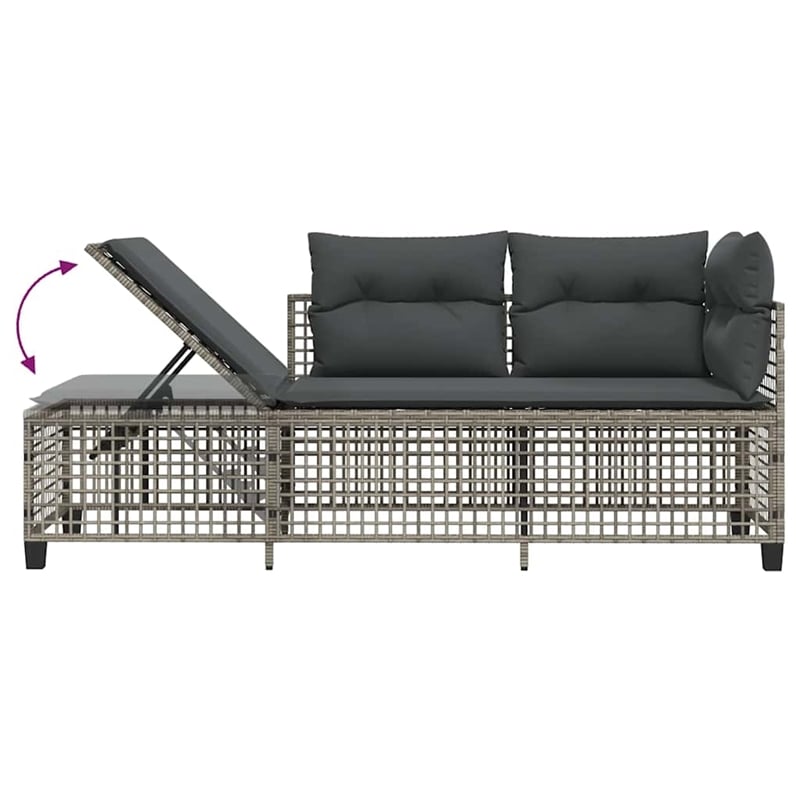 Pemberly Row 3-Piece Poly Rattan Corner Patio Sofa Set With Cushions in Gray