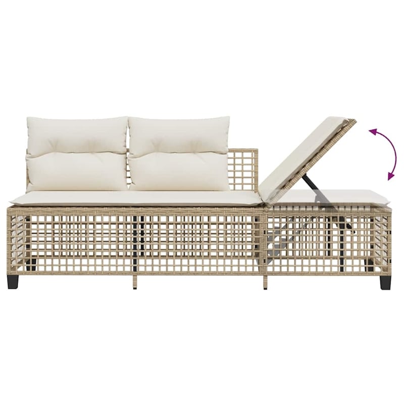 Pemberly Row Garden Sofa Set in Beige & Cream With White Frame