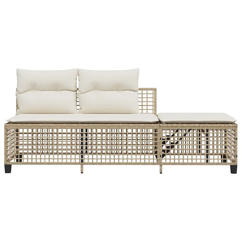 Pemberly Row Garden Sofa Set in Beige & Cream With White Frame