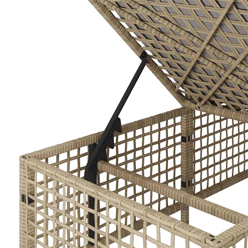 Pemberly Row Synthetic Poly Rattan Garden Sofa Set in Mix Beige