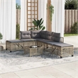 Pemberly Row Synthetic Poly Rattan Garden Sofa Set in Mix Beige