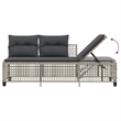 Pemberly Row Synthetic Poly Rattan Garden Sofa Set in Light Gray