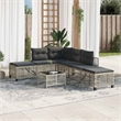 Pemberly Row Synthetic Poly Rattan Garden Sofa Set in Light Gray