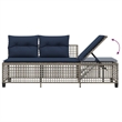 Pemberly Row Synthetic Poly Rattan Patio Sofa Set in Powder-coated Gray