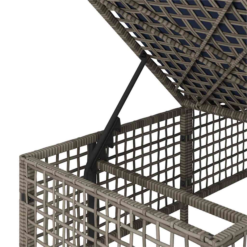 Pemberly Row Synthetic Poly Rattan Patio Sofa Set in Powder-coated Gray