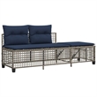 Pemberly Row Synthetic Poly Rattan Patio Sofa Set in Powder-coated Gray