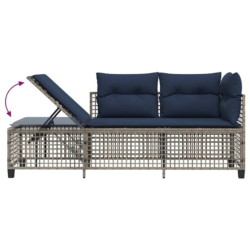 Pemberly Row Synthetic Poly Rattan Patio Sofa Set in Powder-coated Gray
