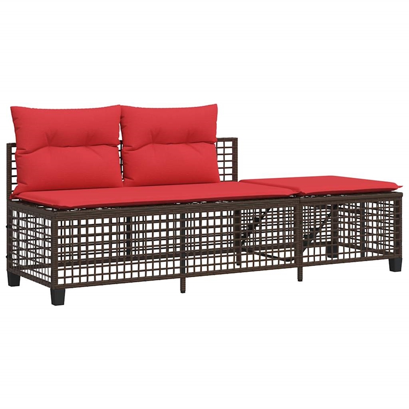 Pemberly Row Synthetic Poly Rattan Patio Sofa Set in Powder-coated Brown