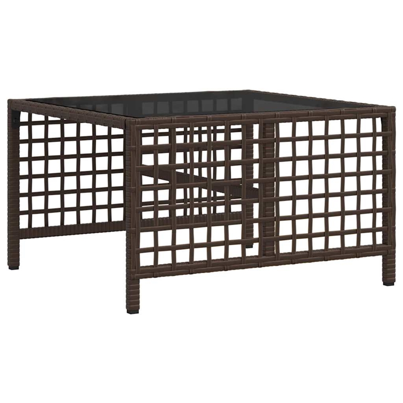 Pemberly Row Synthetic Poly Rattan Patio Sofa Set in Powder-coated Brown