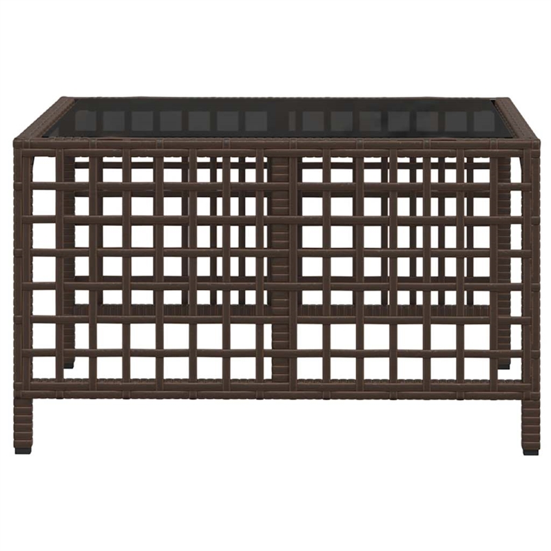 Pemberly Row Synthetic Poly Rattan Patio Sofa Set in Powder-coated Brown