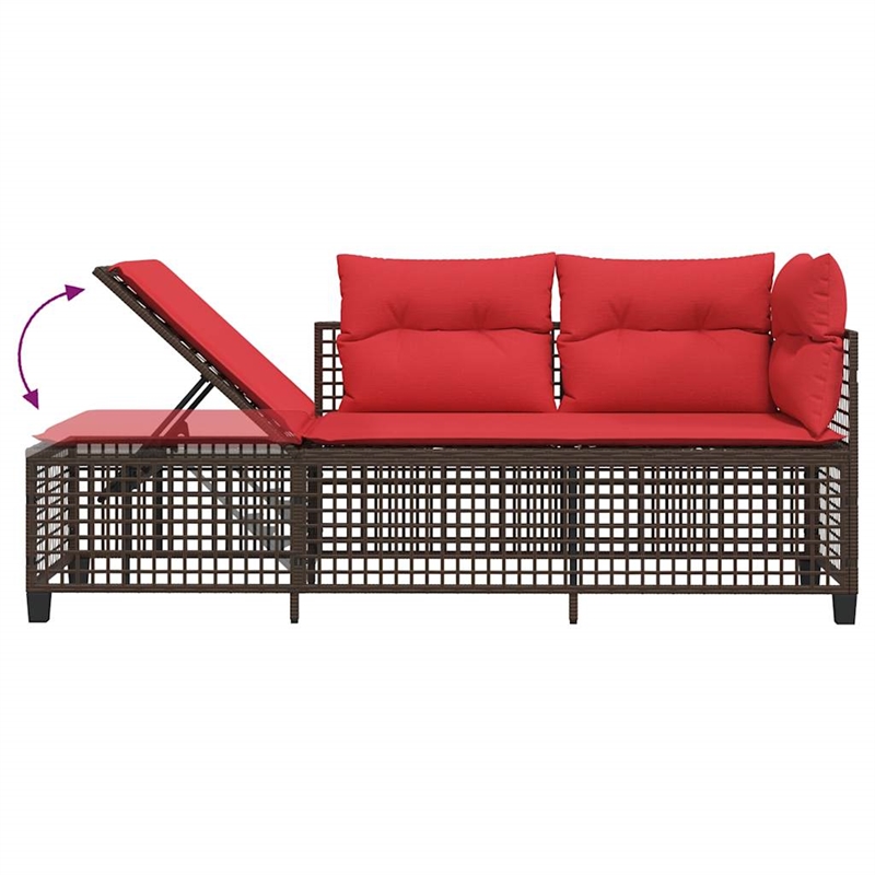 Pemberly Row Synthetic Poly Rattan Patio Sofa Set in Powder-coated Brown