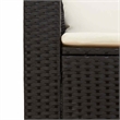 Pemberly Row Contemporary Garden Sofa Set in Black & Cream/White