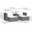 Pemberly Row Contemporary Modular PE Rattan Garden Sofa Set in Gray