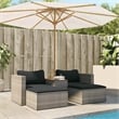 Pemberly Row Contemporary Modular PE Rattan Garden Sofa Set in Gray