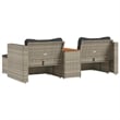 Pemberly Row Contemporary Modular PE Rattan Garden Sofa Set in Gray