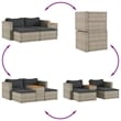 Pemberly Row Contemporary Modular PE Rattan Garden Sofa Set in Gray