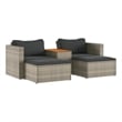 Pemberly Row Contemporary Modular PE Rattan Garden Sofa Set in Gray