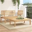 Pemberly Row Solid Acacia Wood Pallet Sofa Set in Natural Wood