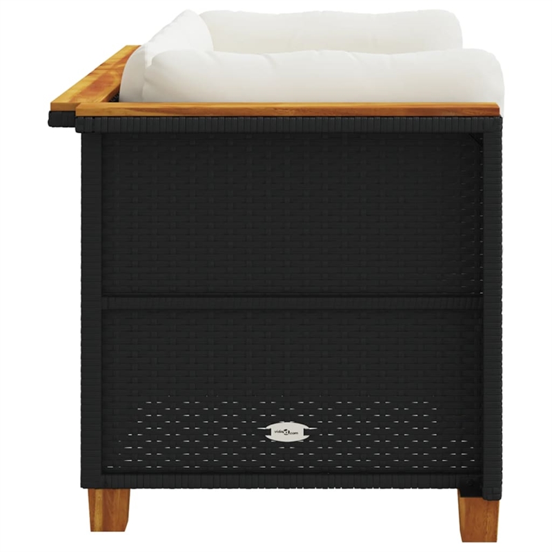 Pemberly Row 2-Piece Regular Modular PE Rattan Garden Sofa Set in Black