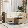 Pemberly Row Contemporary 3-Piece Garden Sofa Set in Beige And Cream